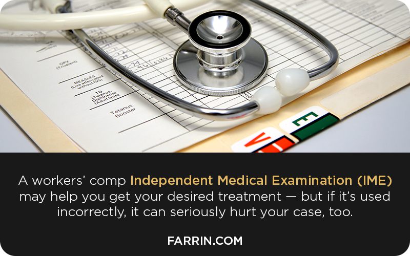 A doctor's stethoscope on a medical records folder from an Independent Medical Exam.